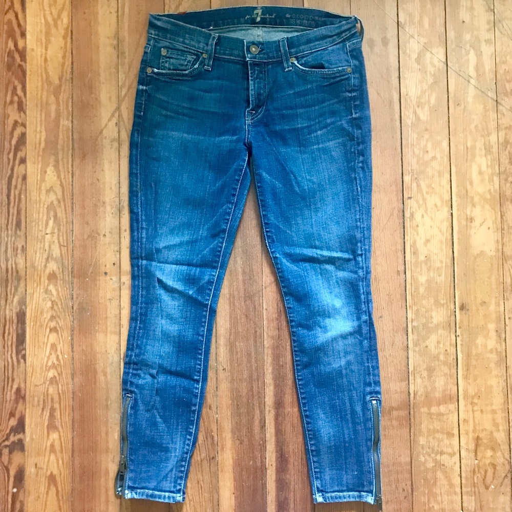 7 for all mankind cropped skinny jeans